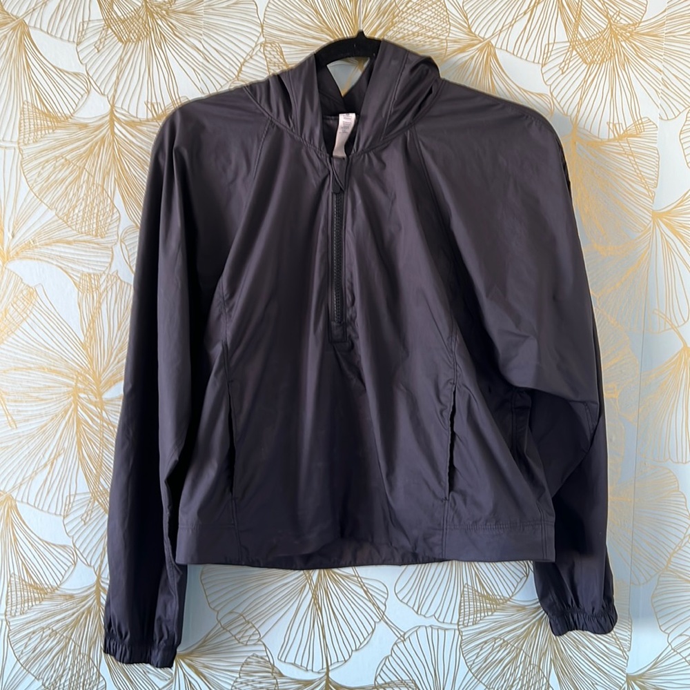 Windbreaker waterproof crop pullover hoodie jacket